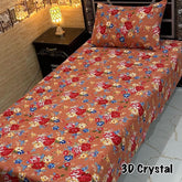 4 Pieces Crystal Cotton Single Pair Bedsheet  SB 551